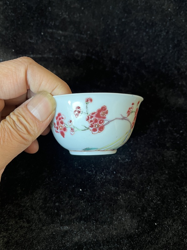 古玩陶瓷花卉紋粉彩杯拍賣，當前價格4000元