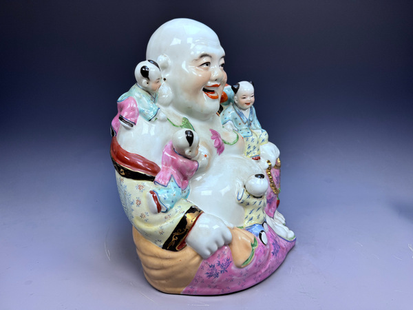古玩陶瓷民國解放初·粉彩五子佛造像拍賣，當(dāng)前價格244元
