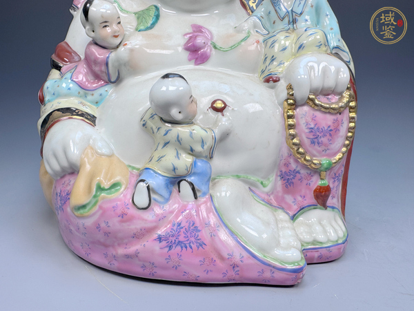 古玩陶瓷民國解放初·粉彩五子佛造像真品鑒賞圖