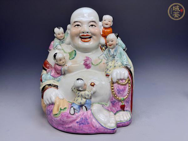 古玩民國(guó)解放初·粉彩五子佛造像真品鑒賞圖