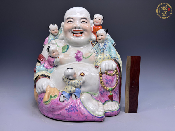古玩陶瓷民國解放初·粉彩五子佛造像真品鑒賞圖