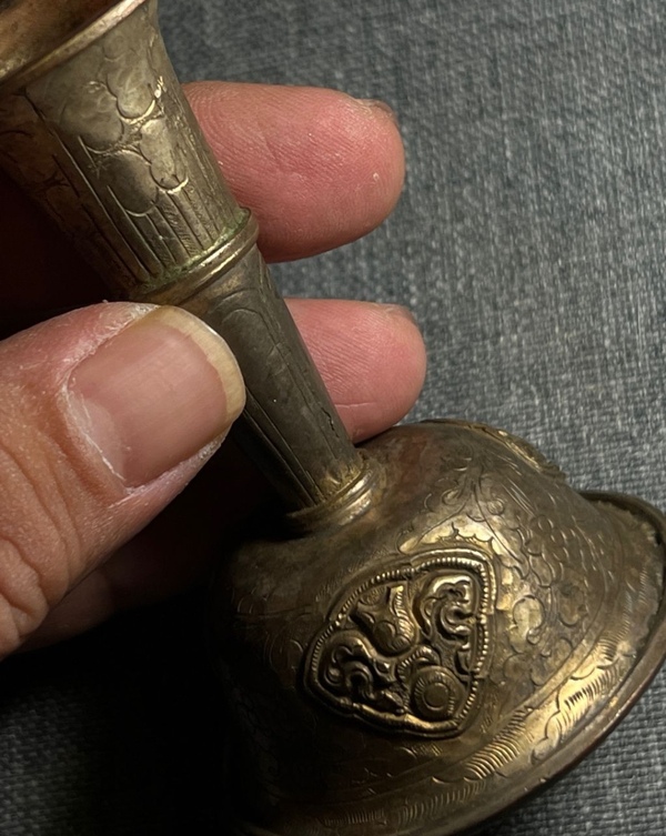古玩銅器供器油燈拍賣,當前價格880元