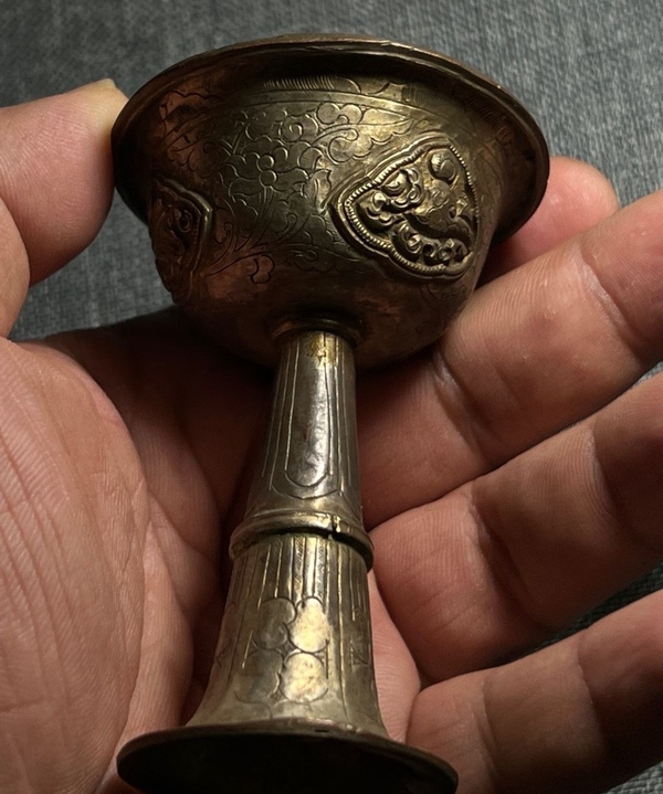 古玩銅器供器油燈拍賣,當前價格880元