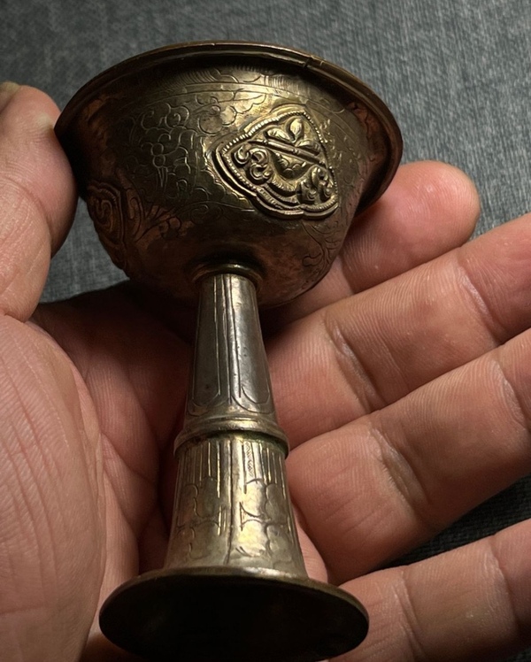 古玩銅器供器油燈拍賣,當前價格880元