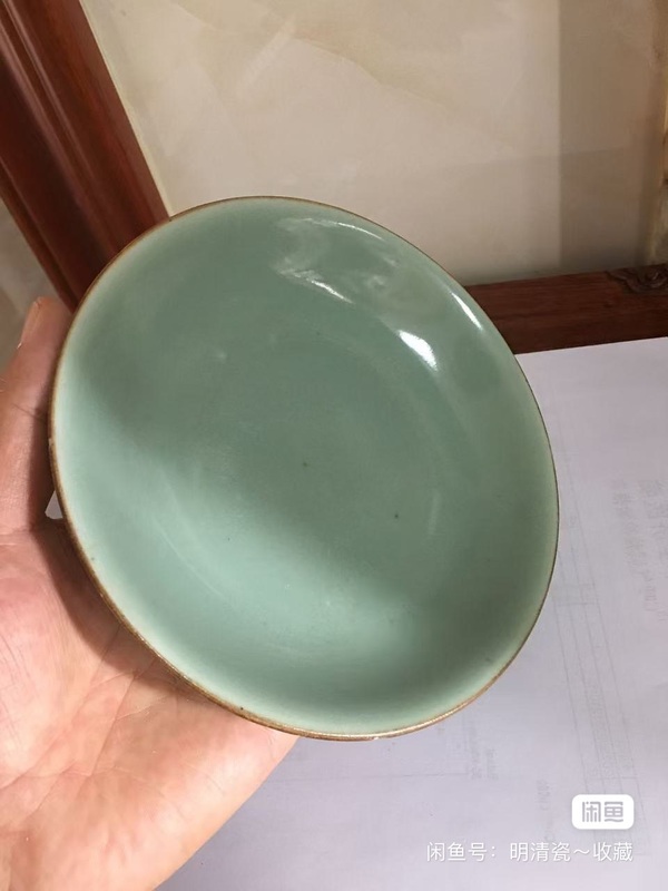 古玩陶瓷清·乾隆冬青釉盤拍賣,當前價格1200元