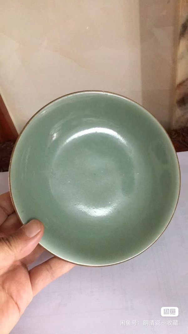 古玩陶瓷清·乾隆冬青釉盤拍賣,當前價格1200元