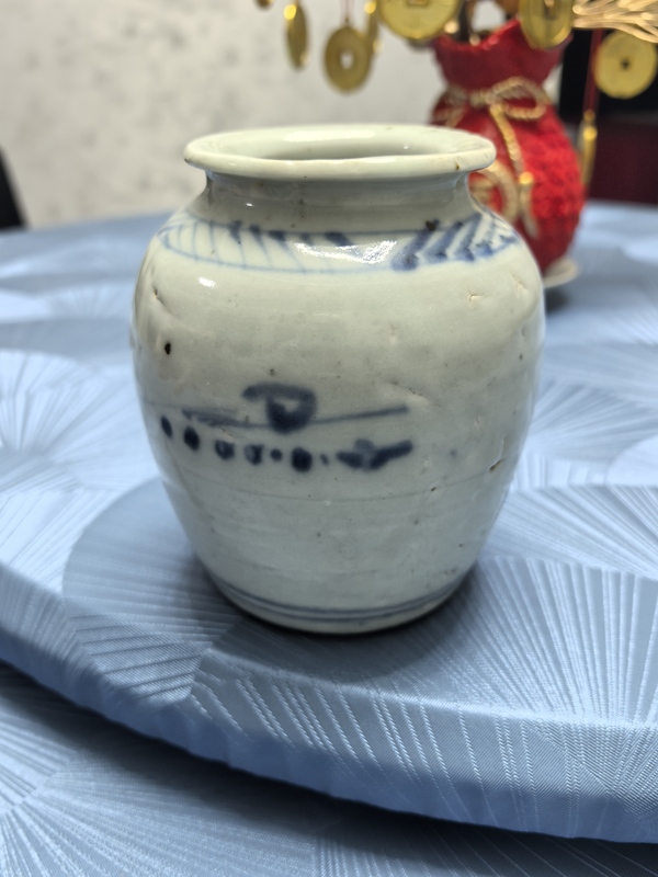 古玩陶瓷山水紋青花罐拍賣，當前價格400元