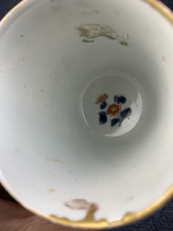 古玩陶瓷青花礬紅花卉紋鈴鐺杯拍賣,當前價格599元