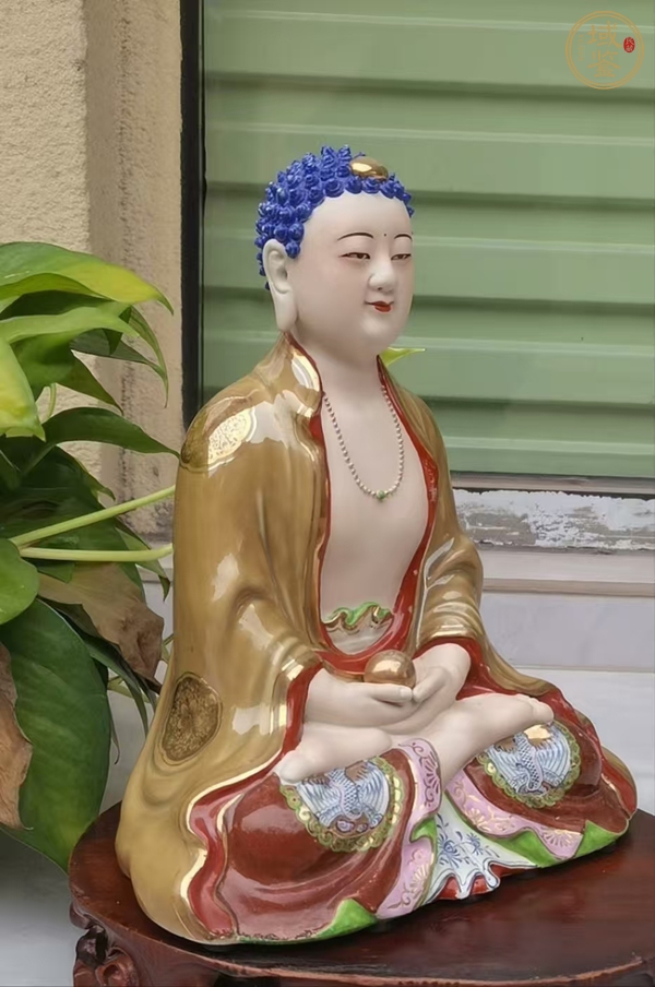 古玩陶瓷釋迦摩尼佛塑像真品鑒賞圖