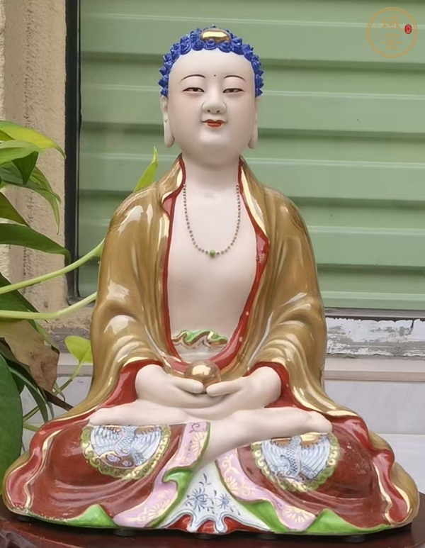 古玩陶瓷釋迦摩尼佛塑像真品鑒賞圖