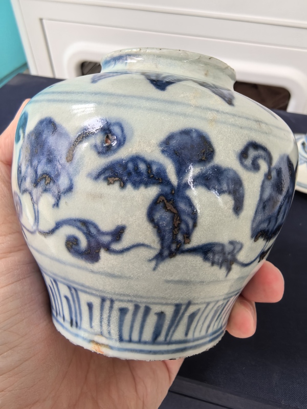古玩陶瓷明宣德青花花卉紋蓋罐拍賣，當(dāng)前價(jià)格4980元
