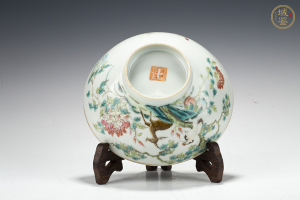 古玩陶瓷晚清·粉彩鶴鹿同春紋碗真品鑒賞圖