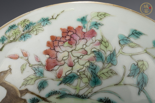 古玩陶瓷晚清·粉彩鶴鹿同春紋碗真品鑒賞圖