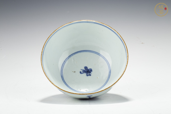 古玩陶瓷清康熙·青花博古花卉紋碗真品鑒賞圖