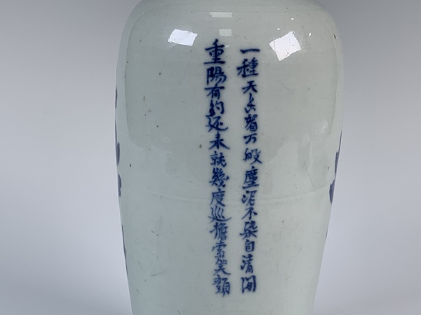 古玩陶瓷清道咸·青花花卉詩文蘿卜瓶拍賣，當(dāng)前價(jià)格0元