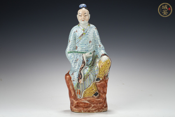 古玩民國·粉彩韓湘子人物坐像真品鑒賞圖