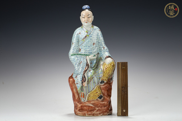 古玩陶瓷民國·粉彩韓湘子人物坐像真品鑒賞圖
