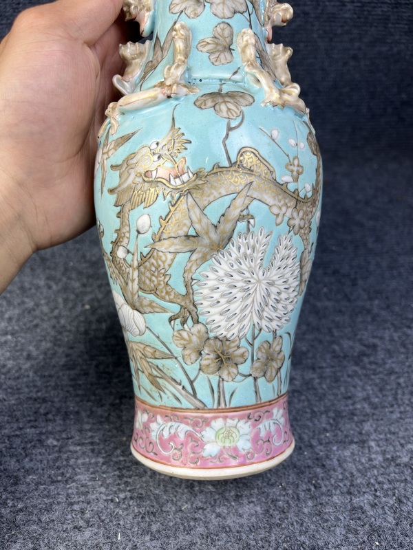 古玩陶瓷大雅齋風格龍紋賞瓶拍賣,當前價格4288元