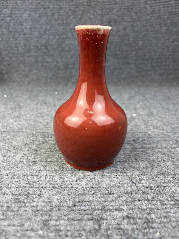 古玩陶瓷窯變紅釉賞瓶拍賣,當前價格9888元
