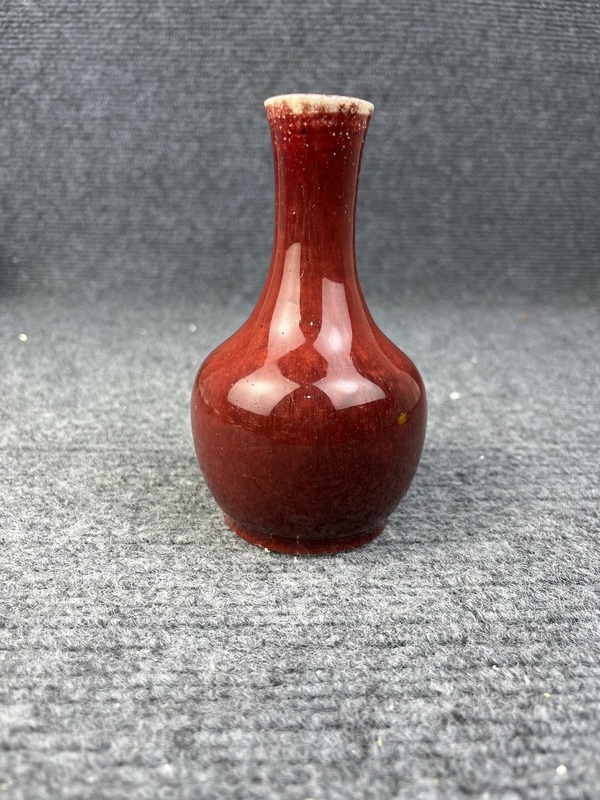 古玩陶瓷窯變紅釉賞瓶拍賣,當前價格9888元