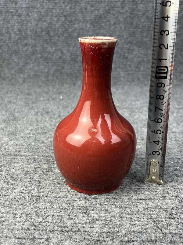 古玩陶瓷窯變紅釉賞瓶拍賣,當前價格9888元