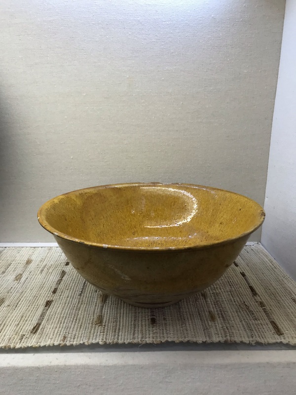 古玩陶瓷遼代黃釉大碗拍賣,當前價格12000元