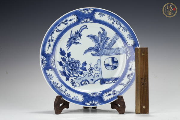 古玩陶瓷清早·青花歲寒三友花鳥紋折沿盤真品鑒賞圖