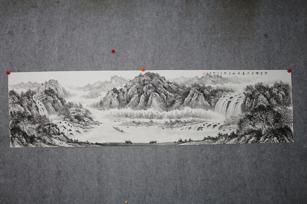 古玩字畫當(dāng)代著名畫家劉學(xué)多水墨山水拍賣,當(dāng)前價(jià)格1500元