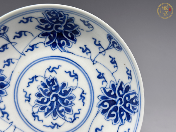 古玩陶瓷清光緒·青花纏枝寶相花卉紋盤真品鑒賞圖