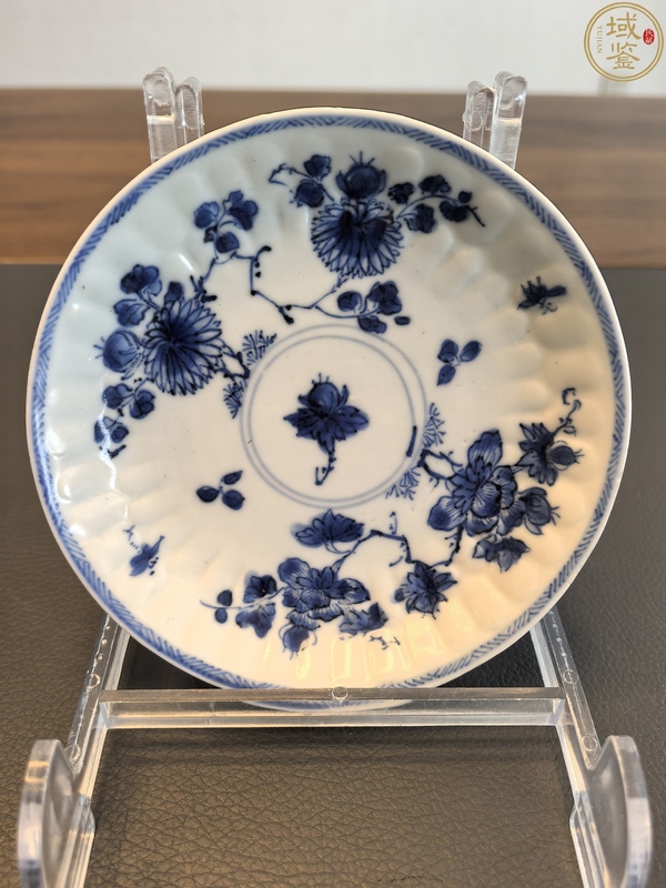 古玩陶瓷康熙青花折枝花卉紋杯碟拍賣，當前價格1500元