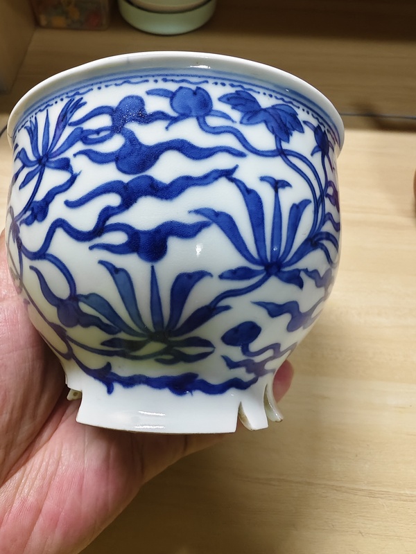 古玩陶瓷青花花卉紋茶碗拍賣，當前價格980元