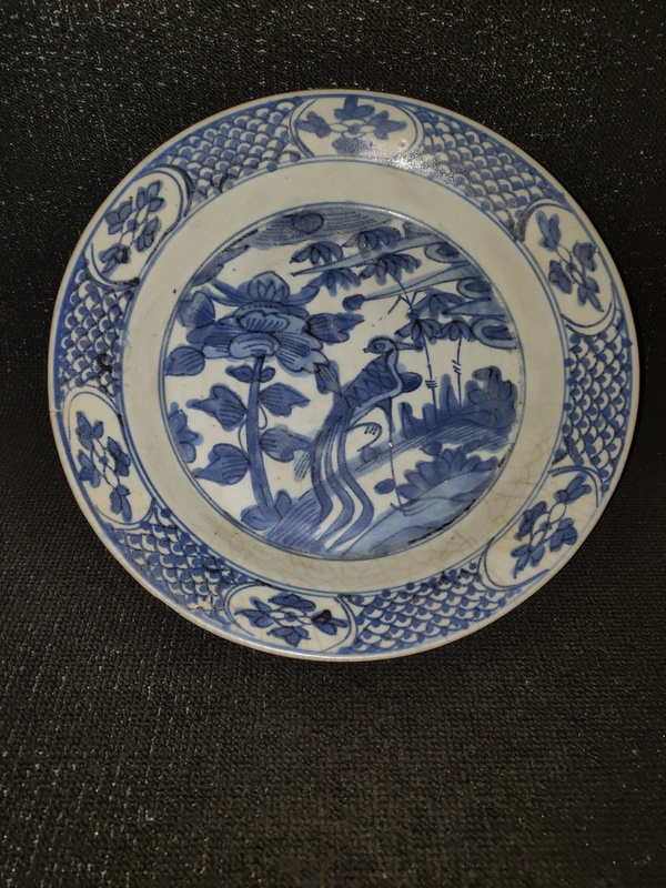 古玩陶瓷青花花鳥紋盤拍賣,當前價格6600元