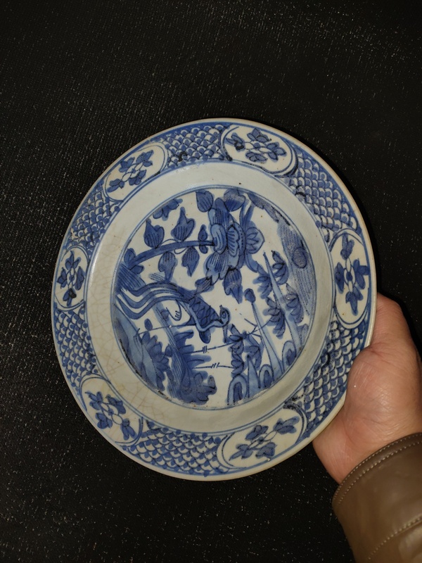 古玩陶瓷青花花鳥紋盤拍賣,當前價格6600元
