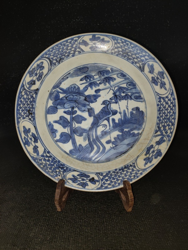 古玩陶瓷青花花鳥紋盤拍賣,當前價格6600元