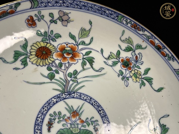 古玩陶瓷清康熙·斗彩花卉紋大盤真品鑒賞圖