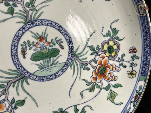 古玩陶瓷清康熙·斗彩花卉紋大盤真品鑒賞圖