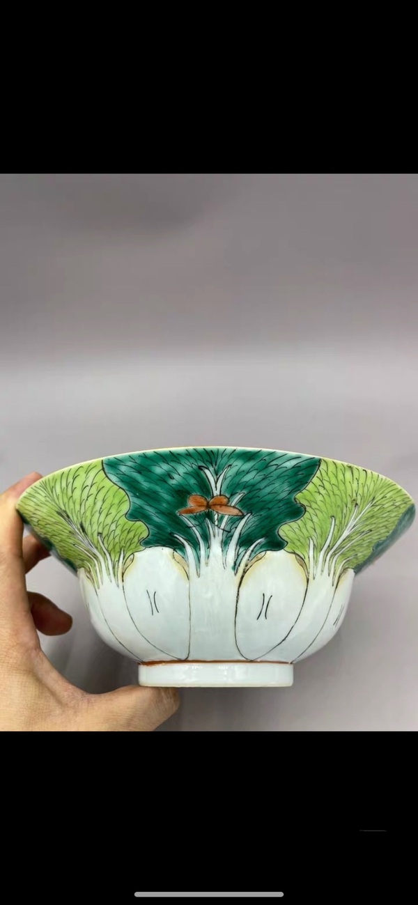 古玩陶瓷清同治時期 粉彩百財蟲趣紋折腰碗拍賣,當前價格3800元