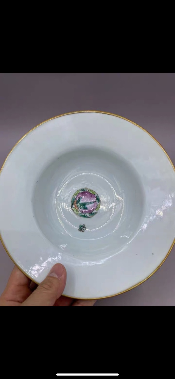 古玩陶瓷清同治時期 粉彩百財蟲趣紋折腰碗拍賣,當前價格3800元