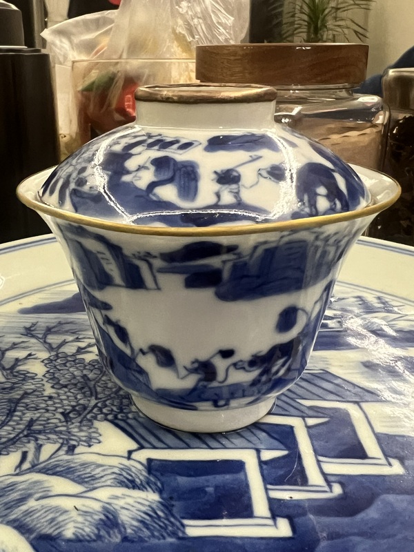 古玩陶瓷青花山水人物蓋碗拍賣,當前價格5500元
