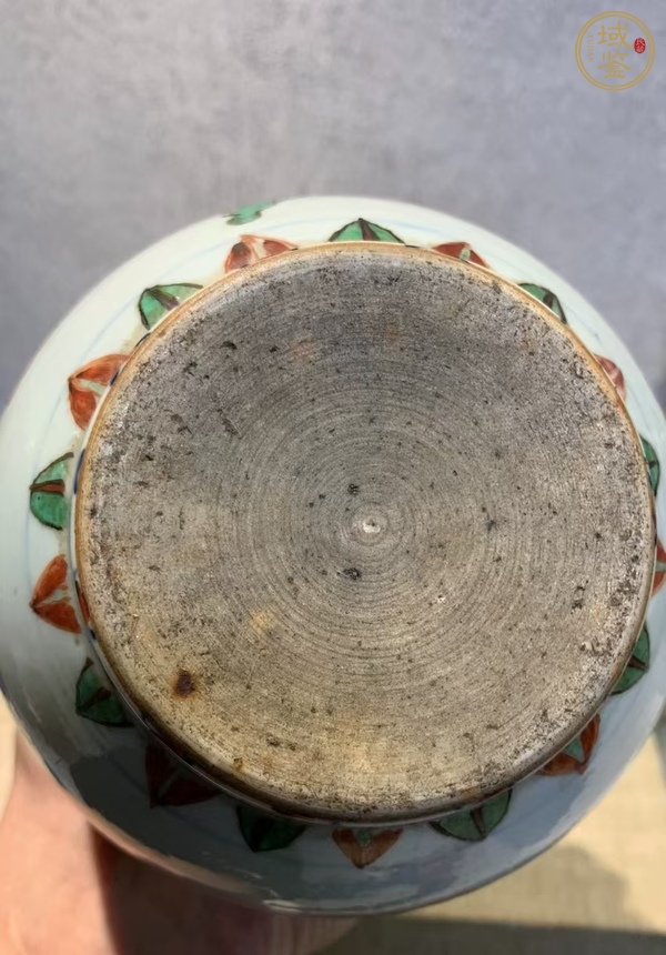 古玩陶瓷青花五彩龍紋蒜頭瓶真品鑒賞圖