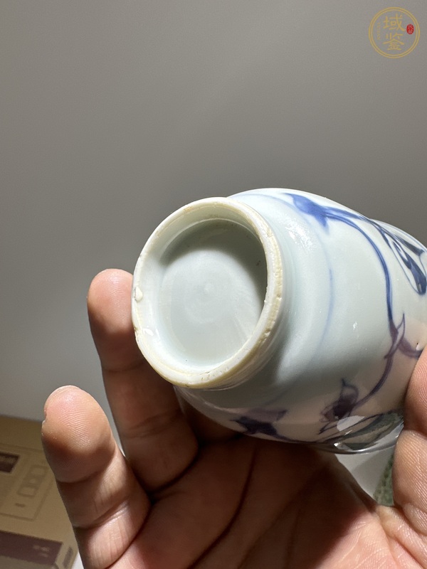古玩陶瓷清早·青花纏枝花卉紋鈴鐺杯 真品鑒賞圖