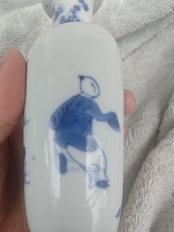 古玩陶瓷清康熙 青花人物紋棒槌瓶拍賣,當前價格16000元