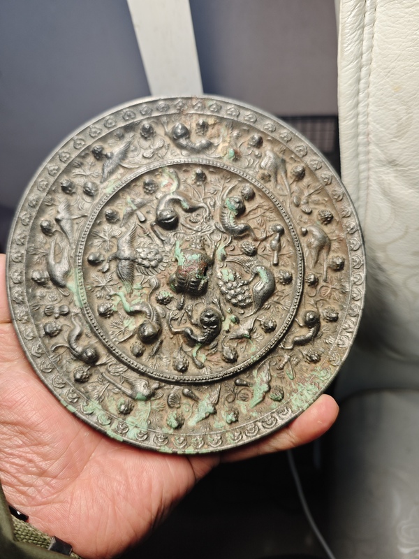 古玩銅器銅鏡 海獸葡萄鏡 現(xiàn)代工藝品拍賣，當(dāng)前價(jià)格600元