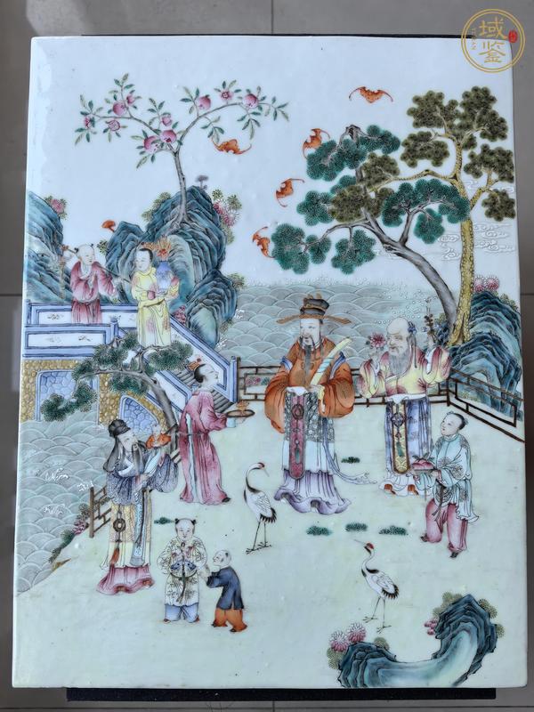 古玩字畫粉彩福祿壽瓷板畫真品鑒賞圖