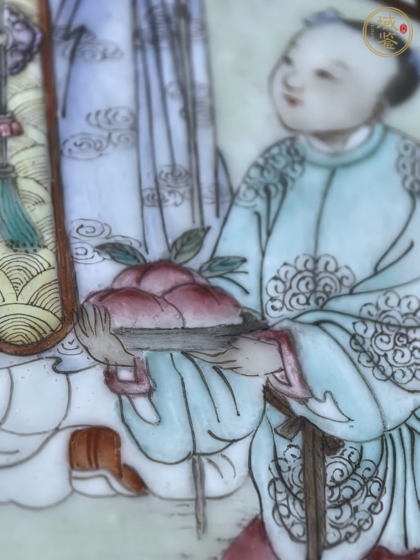 古玩字畫粉彩福祿壽瓷板畫真品鑒賞圖