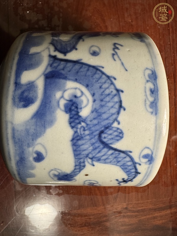 古玩陶瓷青花雙龍戲珠紋筒式爐 真品鑒賞圖