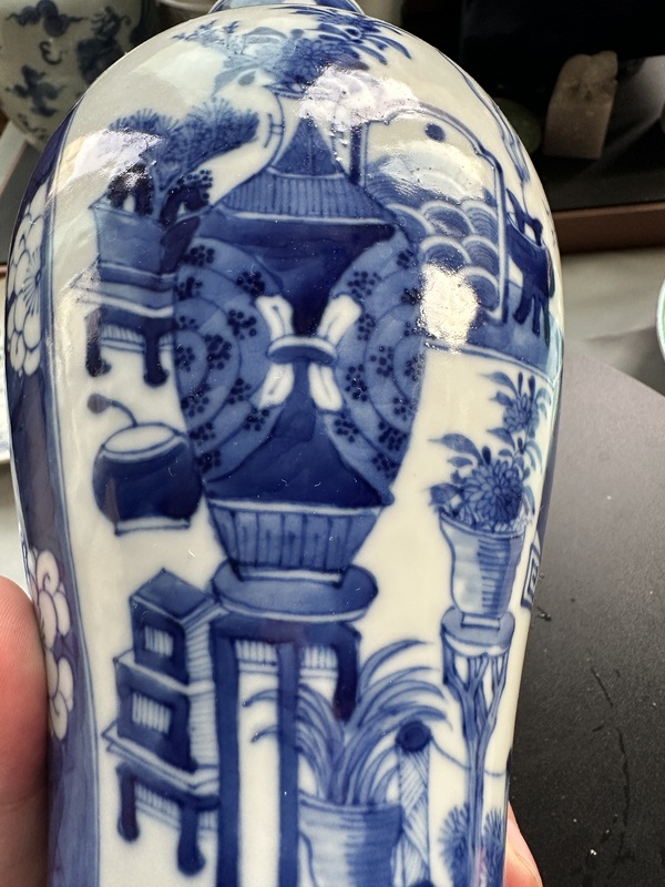 古玩陶瓷青花蓋瓶拍賣，當前價格4000元