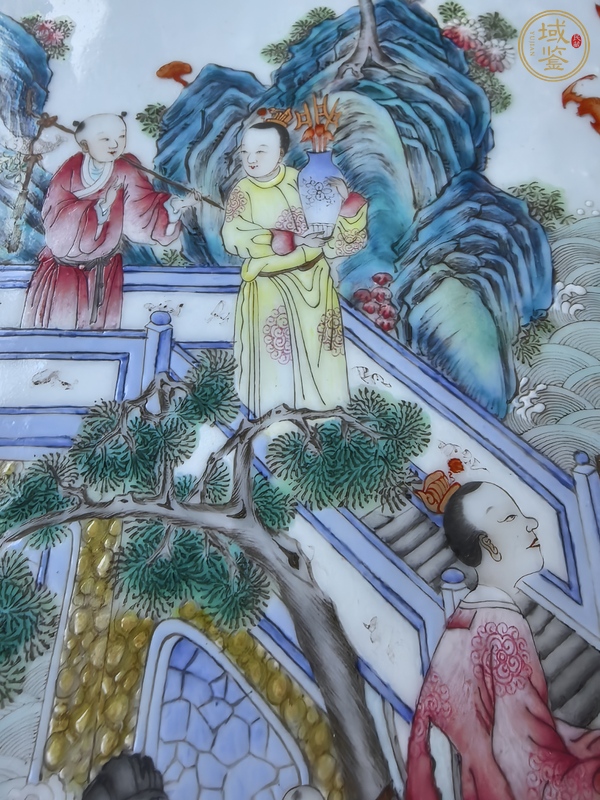 古玩字畫粉彩福祿壽瓷板畫真品鑒賞圖