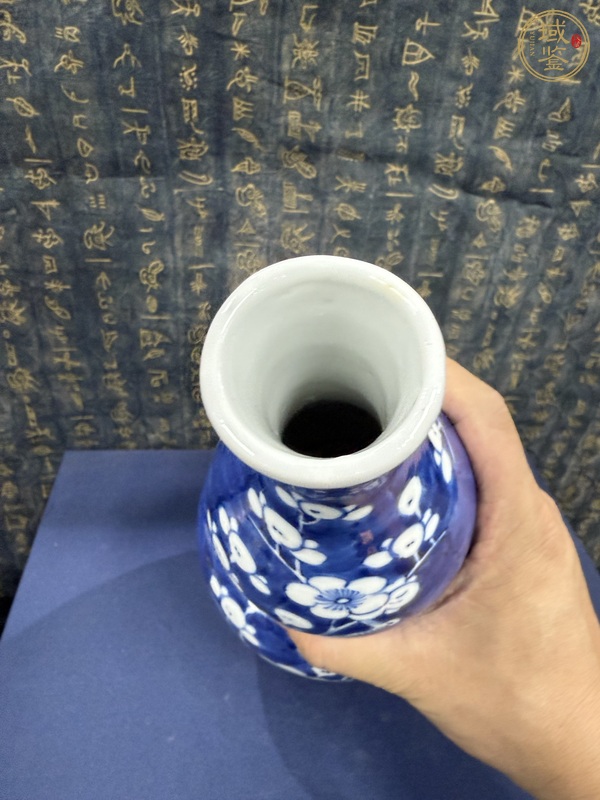 古玩陶瓷清晚·青花留白冰梅紋葫蘆瓶真品鑒賞圖
