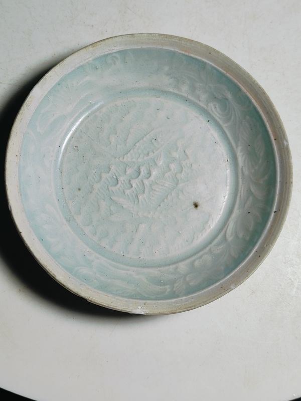 古玩陶瓷湖田窯青白釉雙魚洗拍賣，當(dāng)前價(jià)格2800元